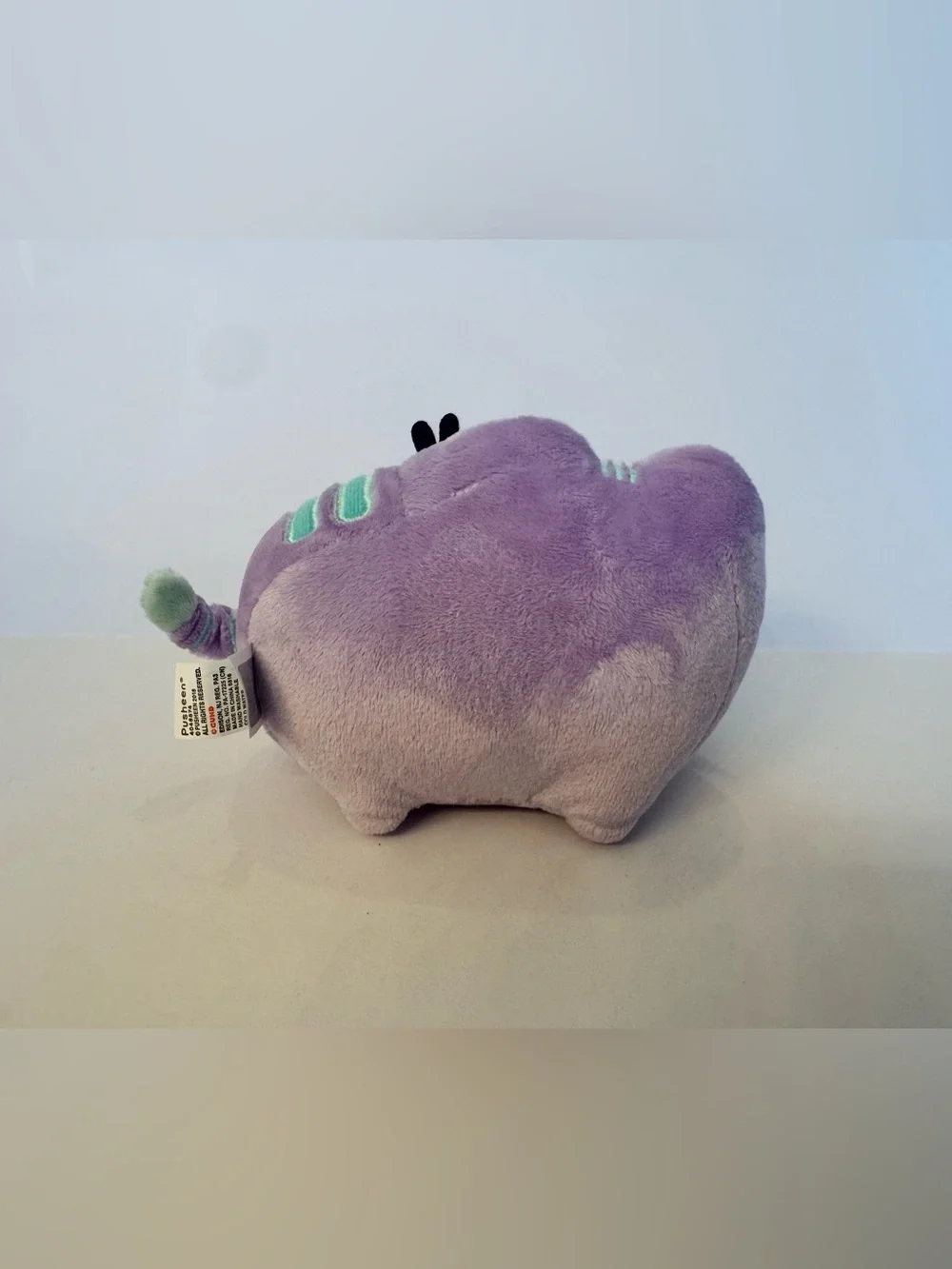 Gund Pusheen Purple Cat Plush with Pink Heart & Teal Stripes 6” Soft Stuffed